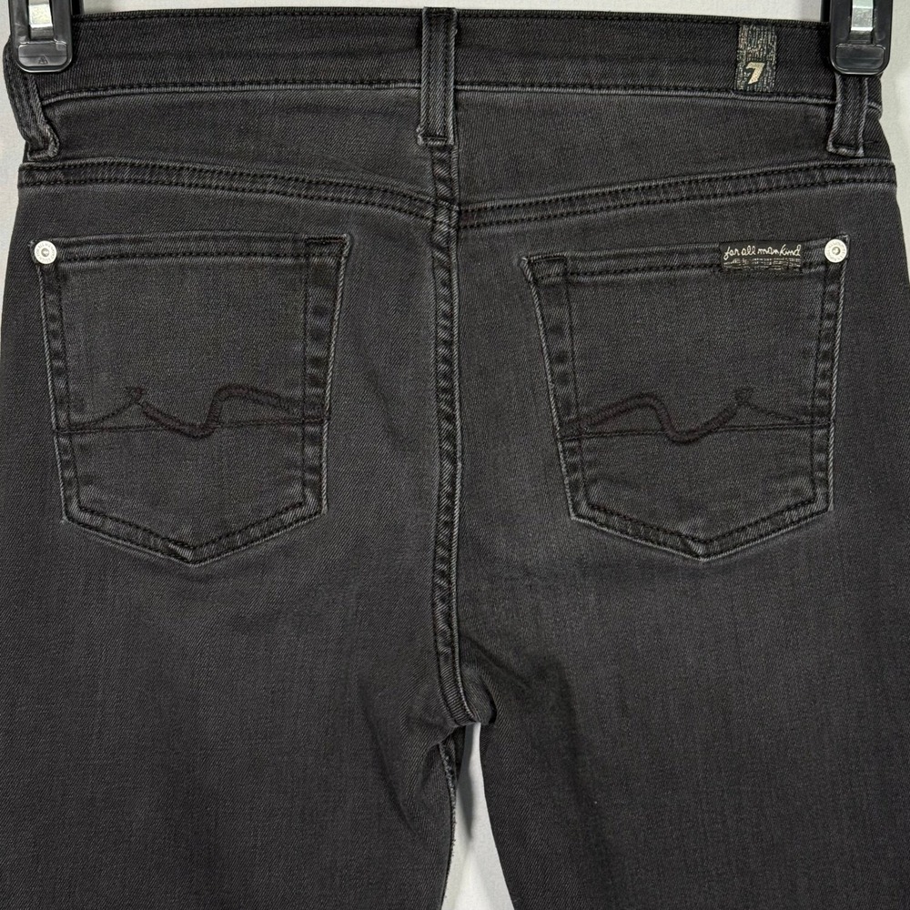 7 For All Mankind Gwenevere High Waist‎ Skinny Jeans Faded Black SZ 26 RU0444031